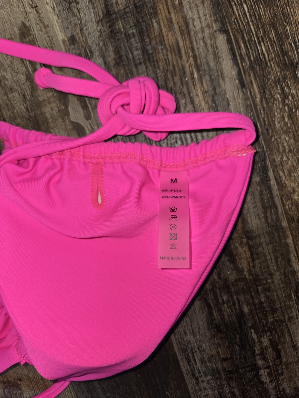 Bright Pink Triangle String Bikini Set - Picture 4 of 7